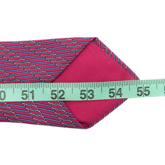 Hermes Designer Purple Blue 100% Silk Neck Tie - Picture 8 of 10